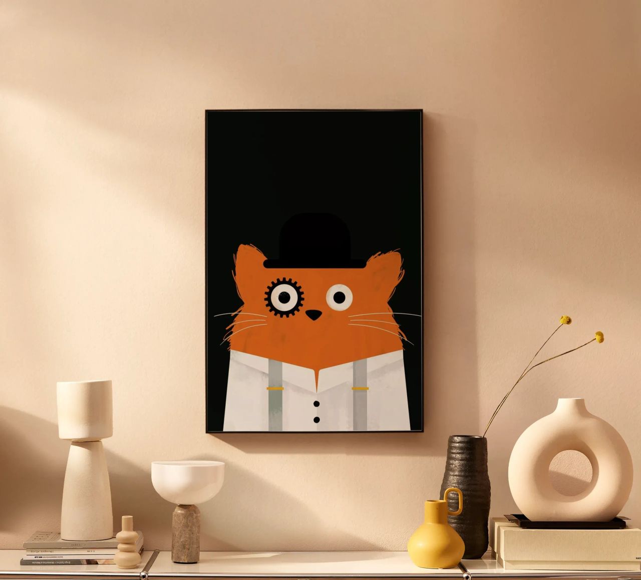 Cat - Clockwork alluminio dibond da Doozal