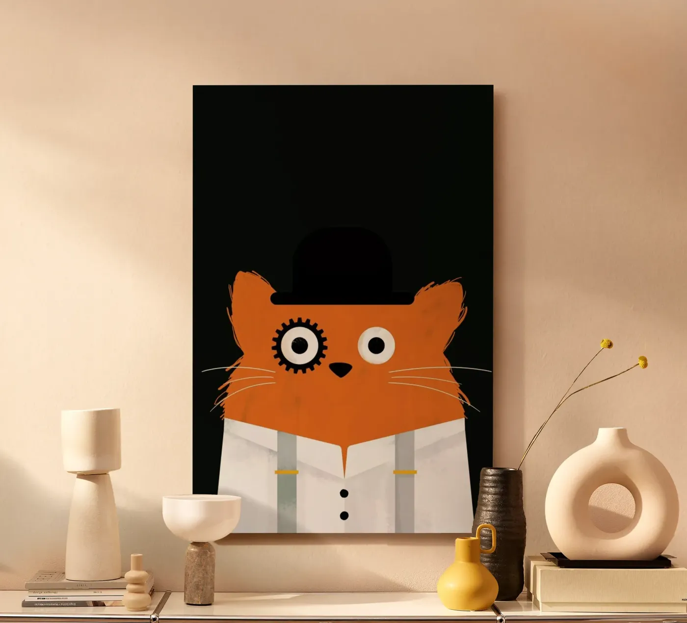 Cat - Clockwork alluminio dibond da Doozal