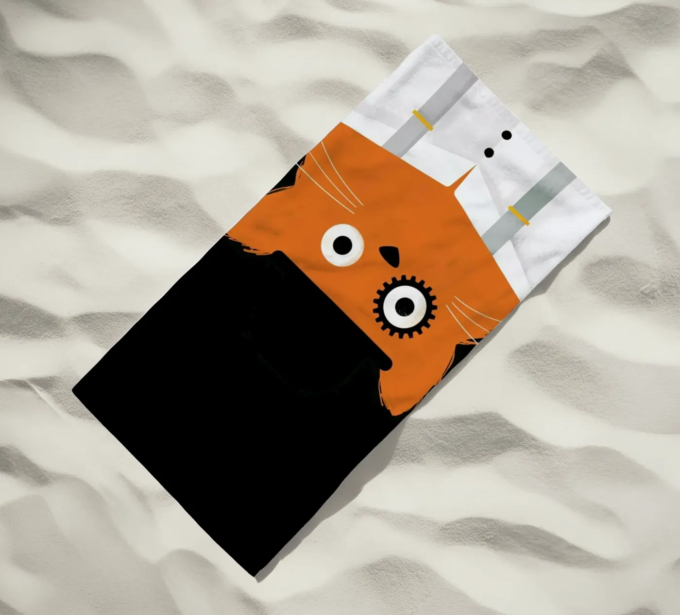Cat - Clockwork strandhanddoek van Doozal