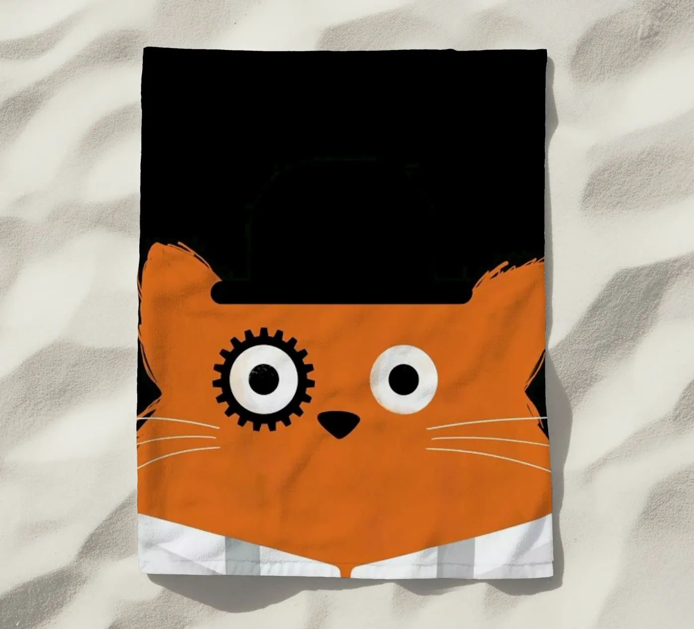 Cat - Clockwork strandhanddoek van Doozal