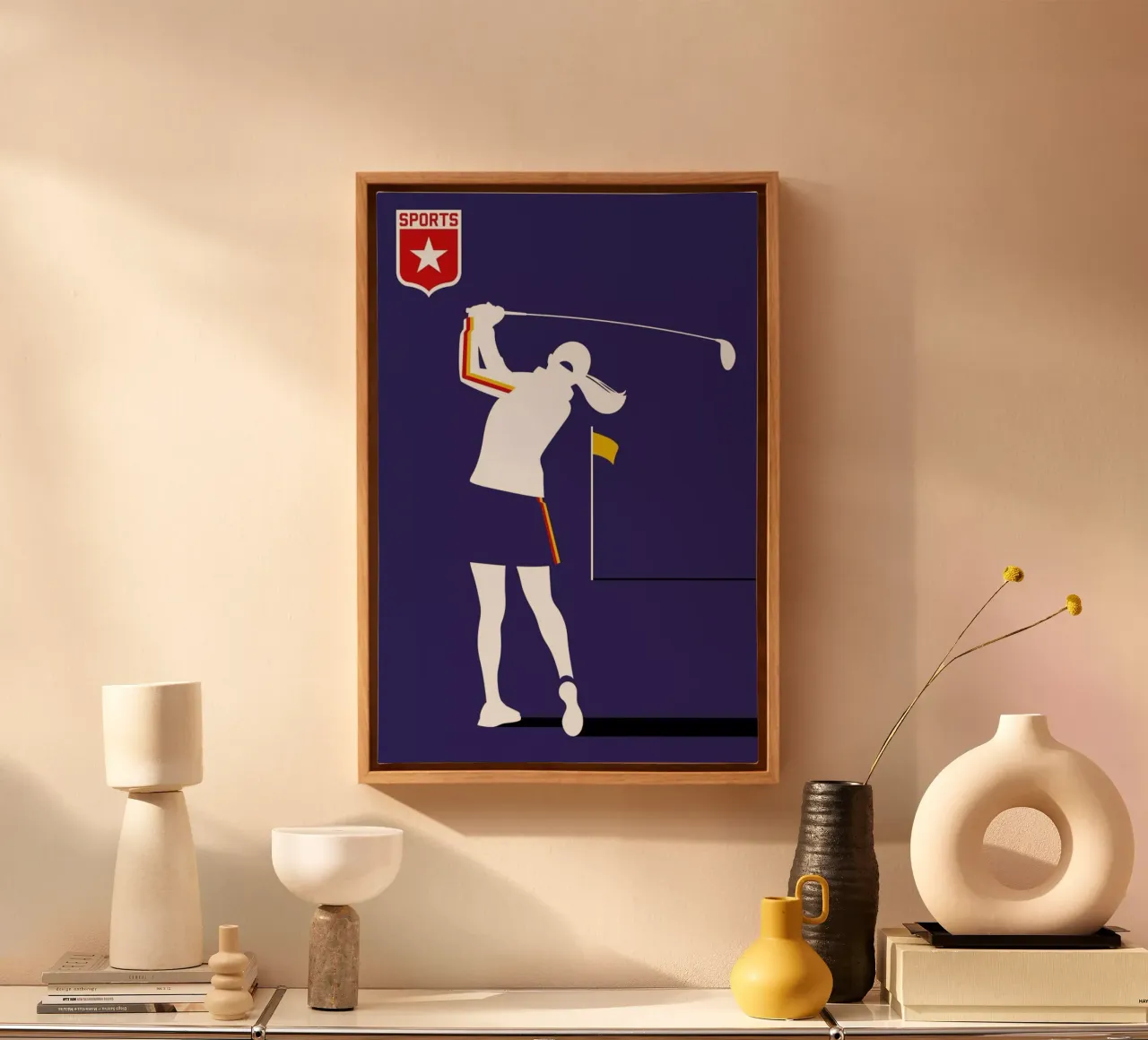Golfer 2 tela con Cornice a cassetta da Bo Lundberg