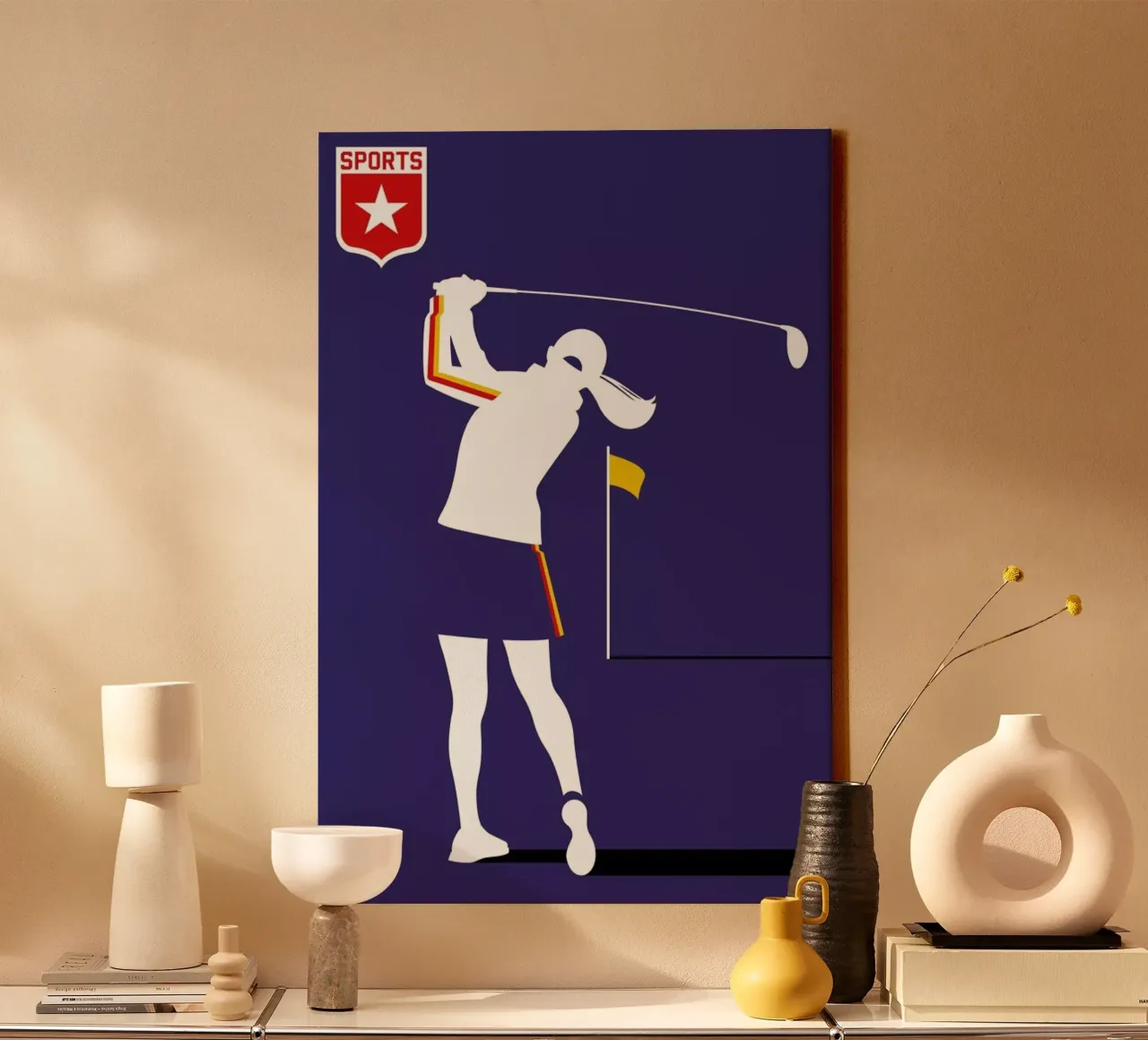 Golfer 2 tela con Cornice a cassetta da Bo Lundberg
