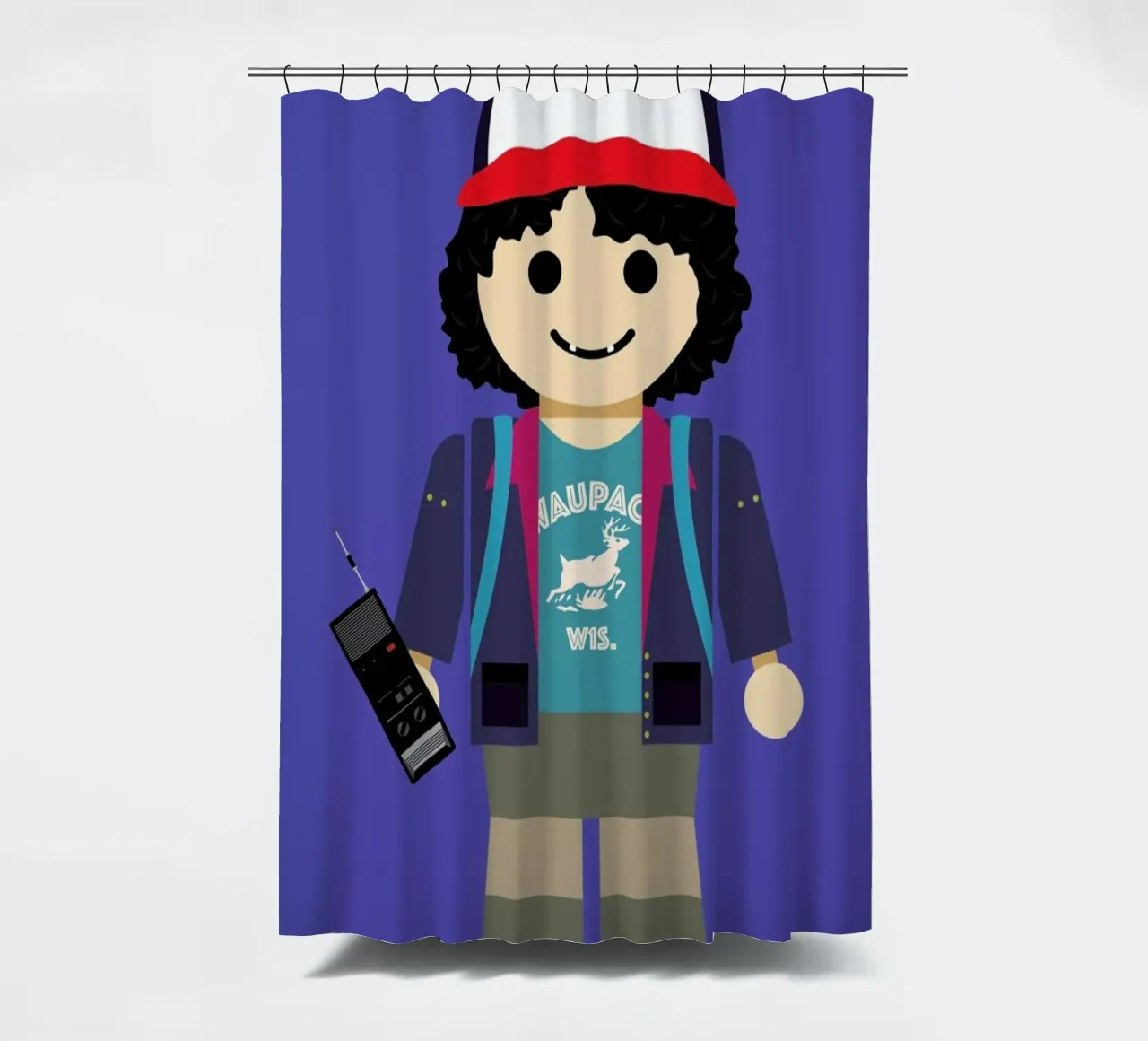 Dustin Toy shower curtain by Rafa Gomes