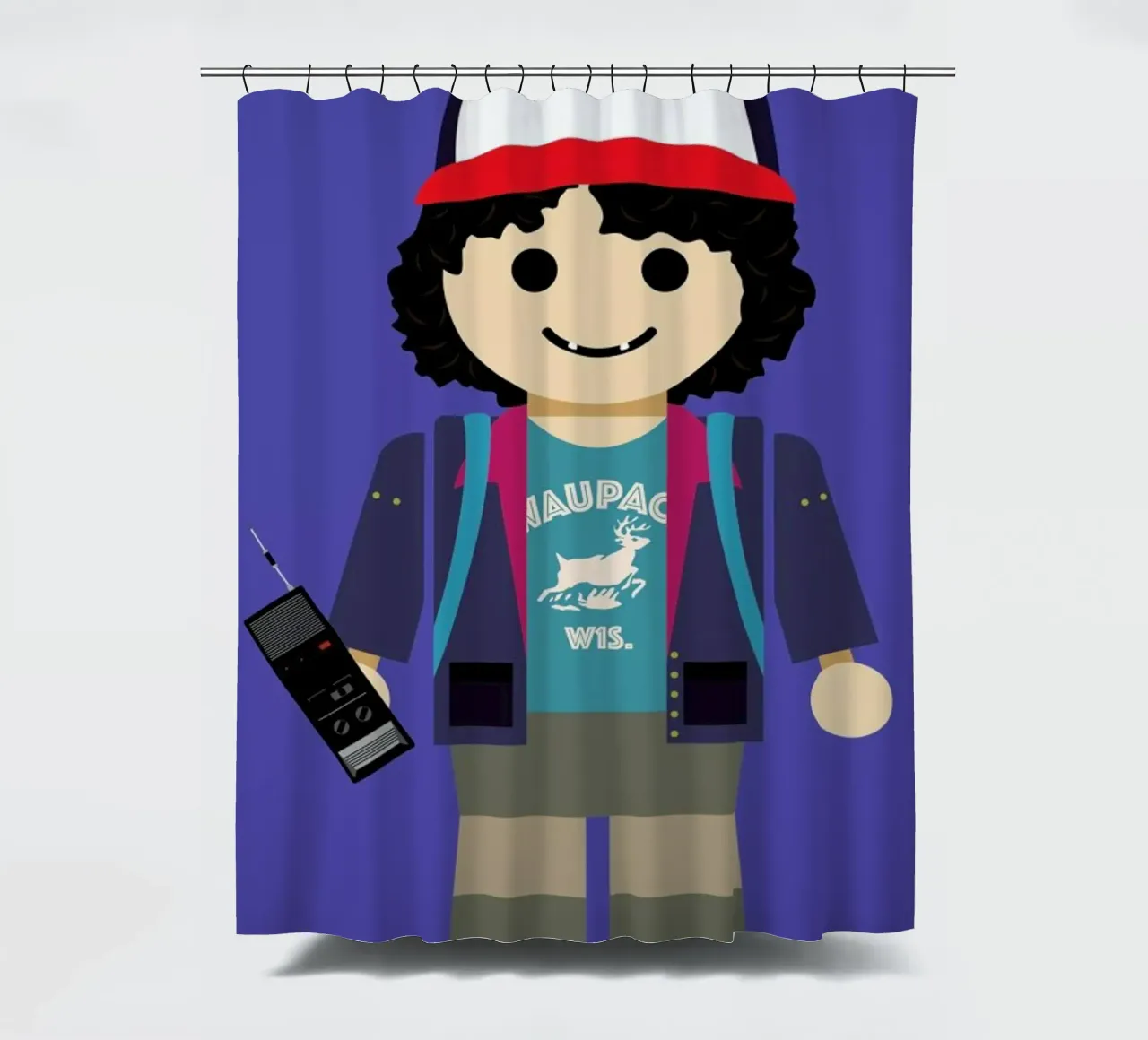 Dustin Toy shower curtain by Rafa Gomes