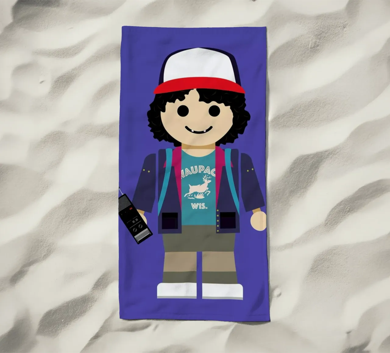 Dustin Toy beach towel by Rafa Gomes