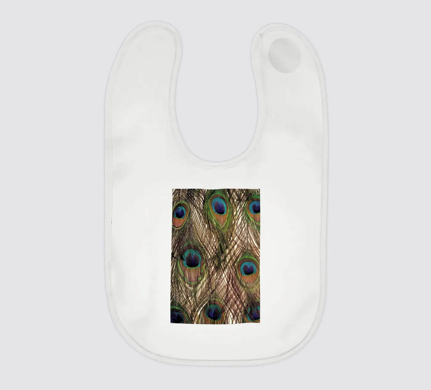 Peacock baby bib by Curious Collections by Marielle Leenders