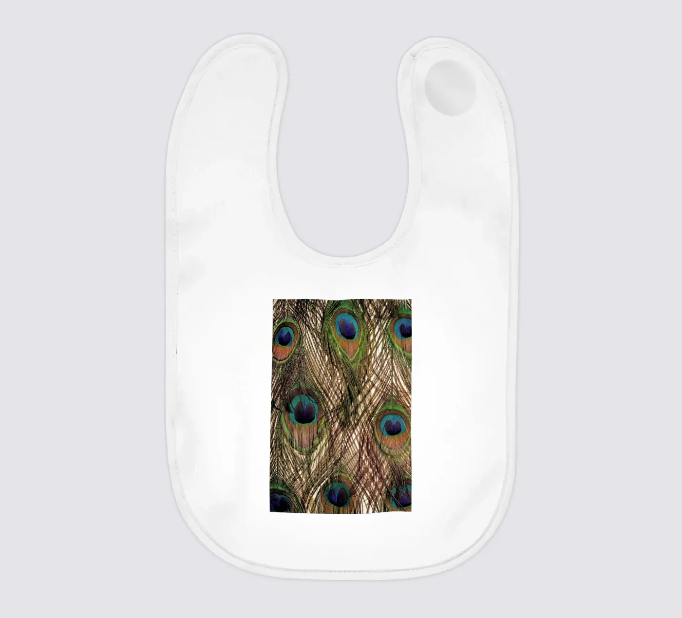 Peacock baby bib by Curious Collections by Marielle Leenders