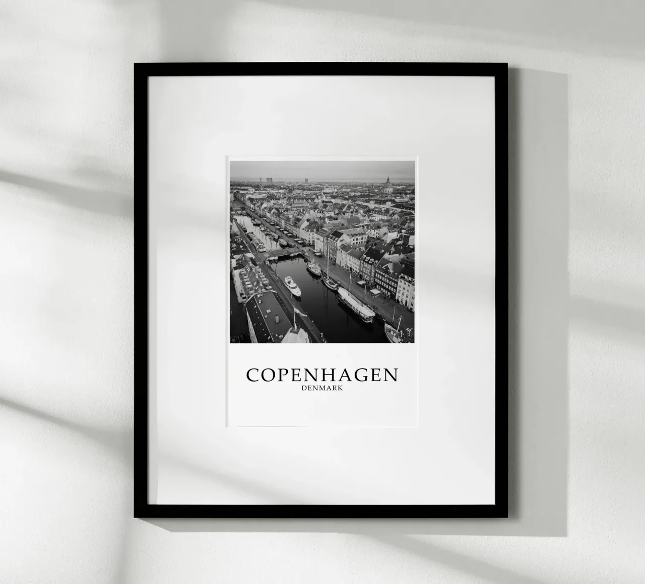Copenhagen Denmark City Skyline Scene Greyscale carta hahnemühle da Charnwood Prints
