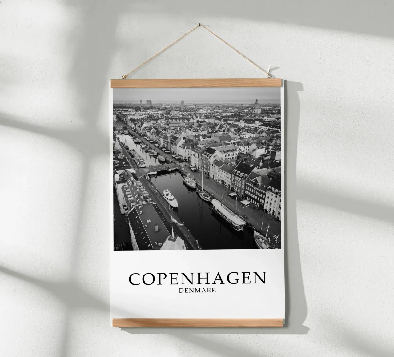 Copenhagen Denmark City Skyline Scene Greyscale carta hahnemühle da Charnwood Prints