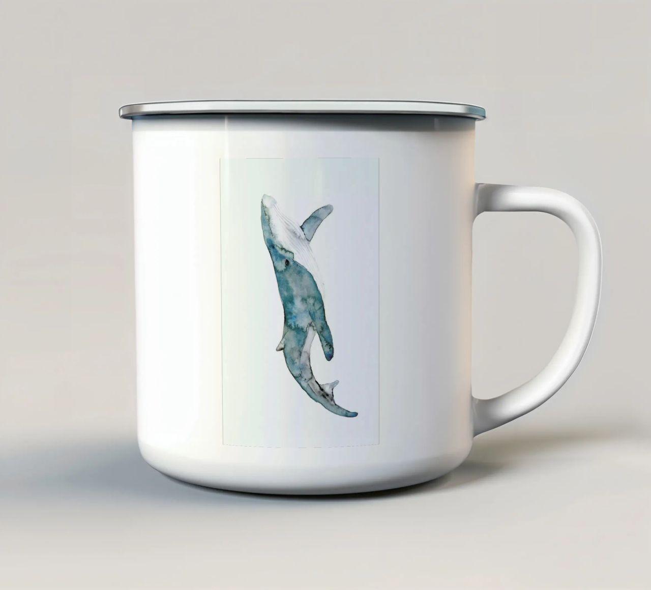 Whale tazza in smalto da Larissa van der Laan