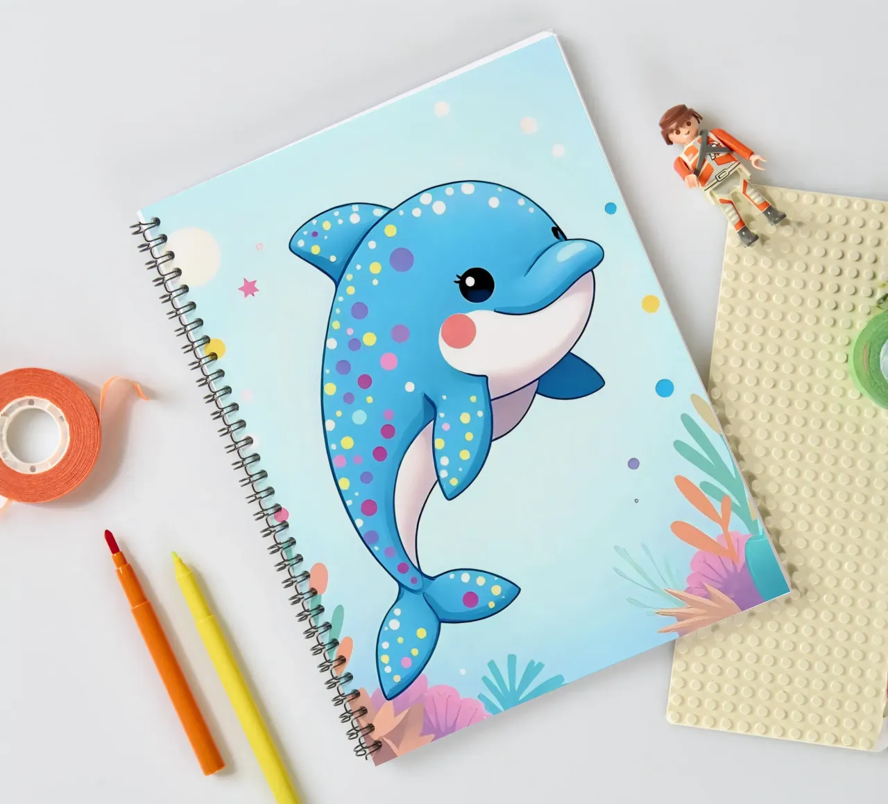 Delphin_3 spiral notebook by Tierisch bunt by LK