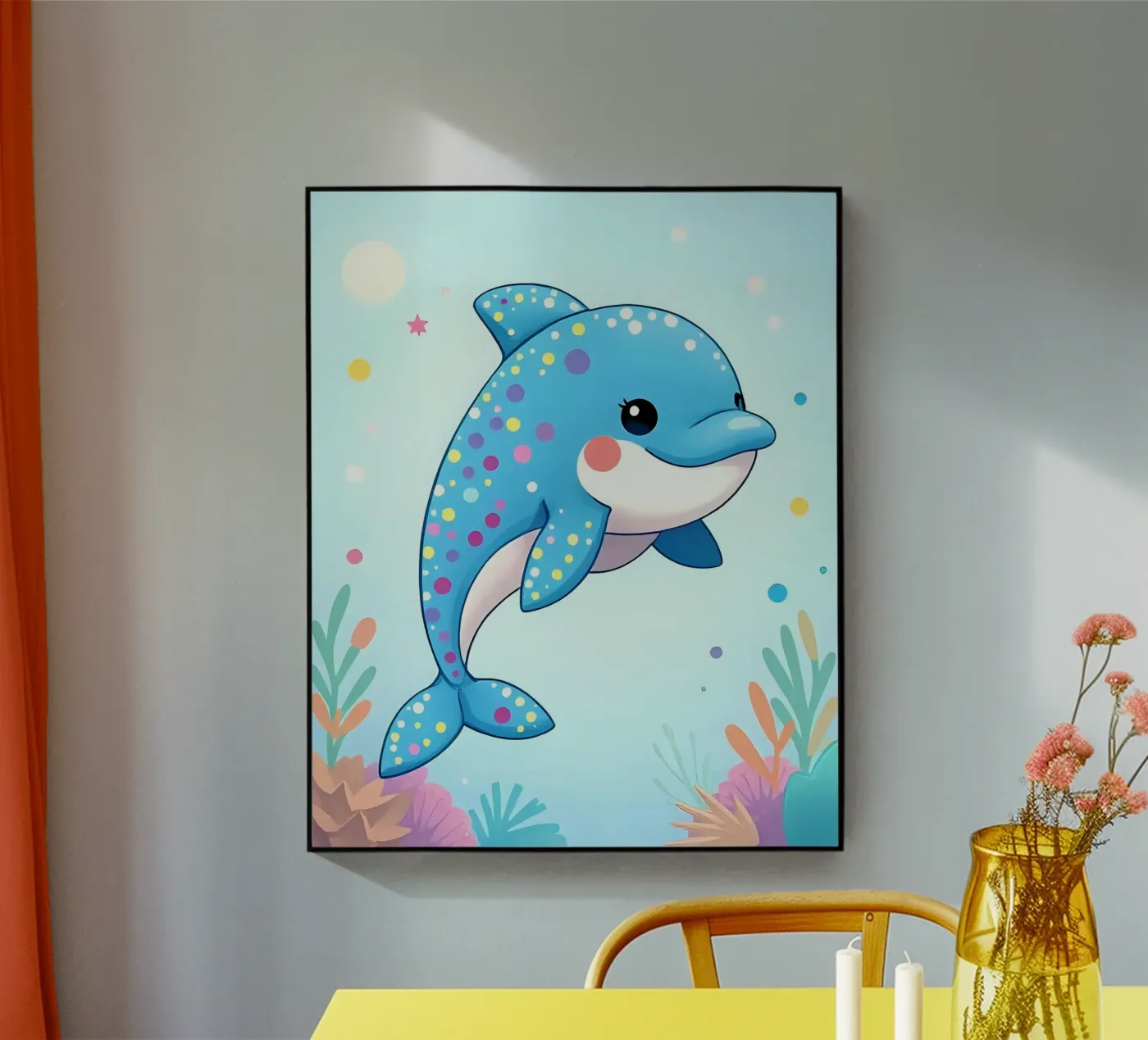 Delphin_3 acryl van Tierisch bunt by LK