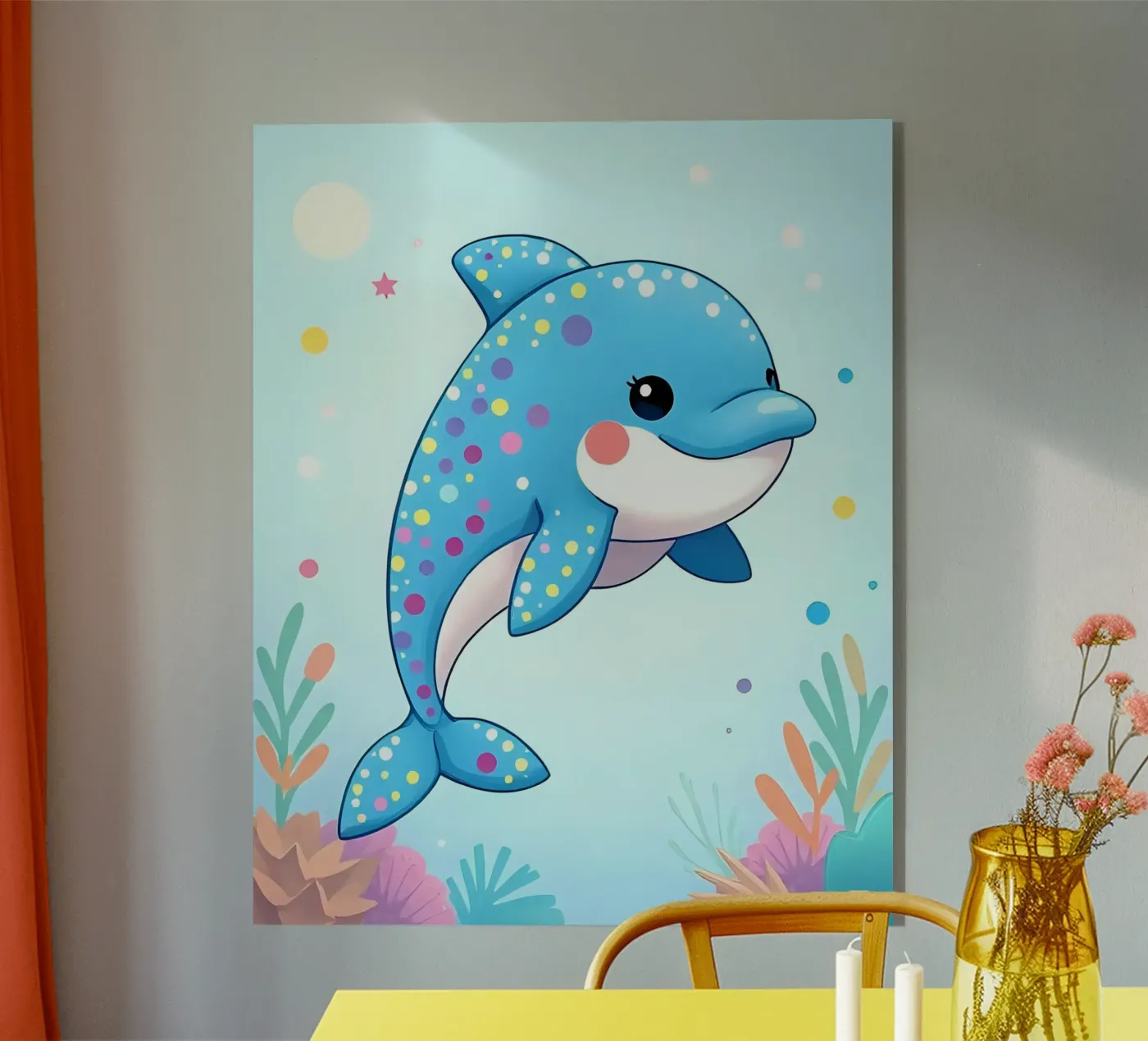 Delphin_3 acryl van Tierisch bunt by LK