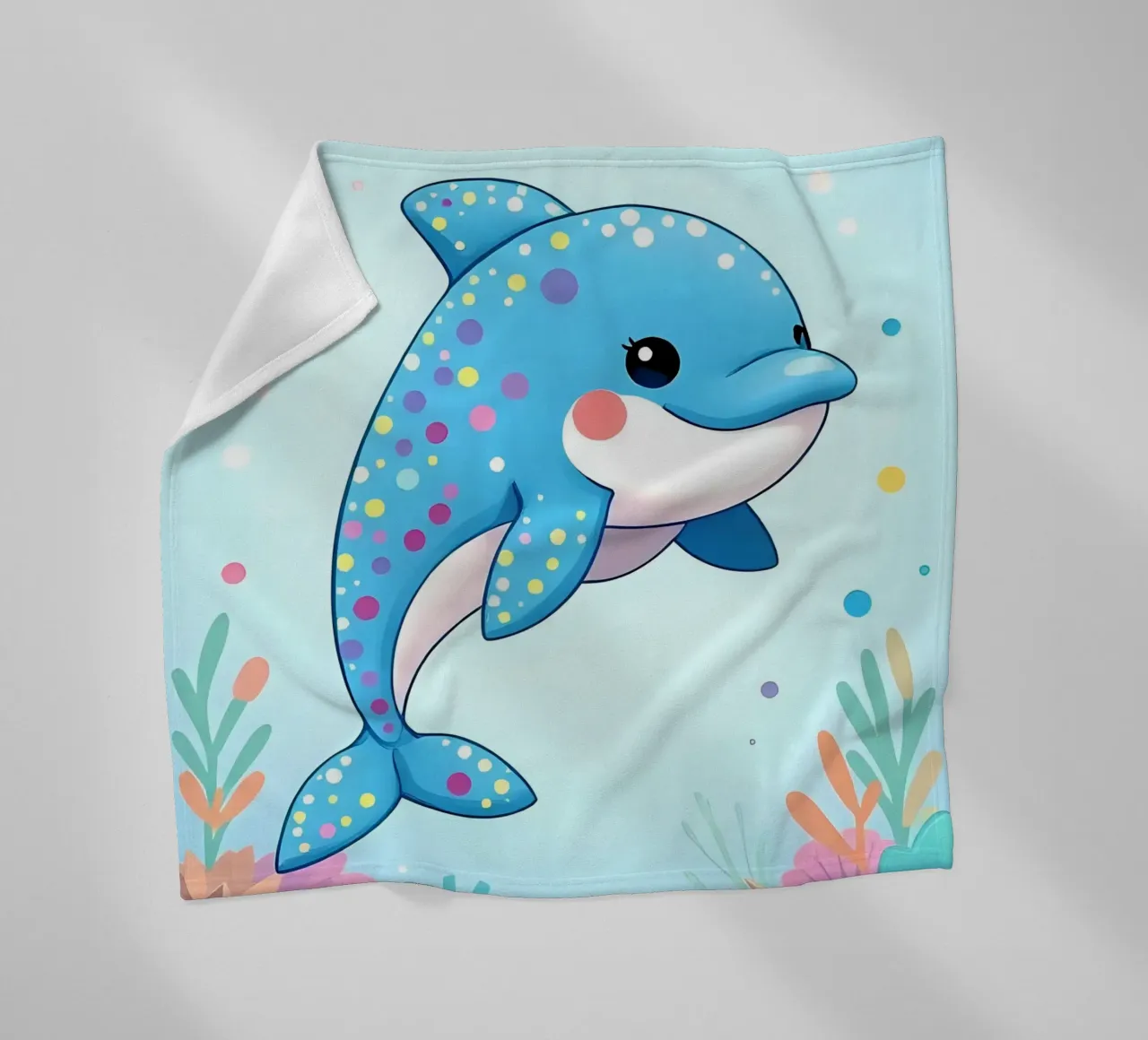 Delphin_3 coperta in pile da Tierisch bunt by LK