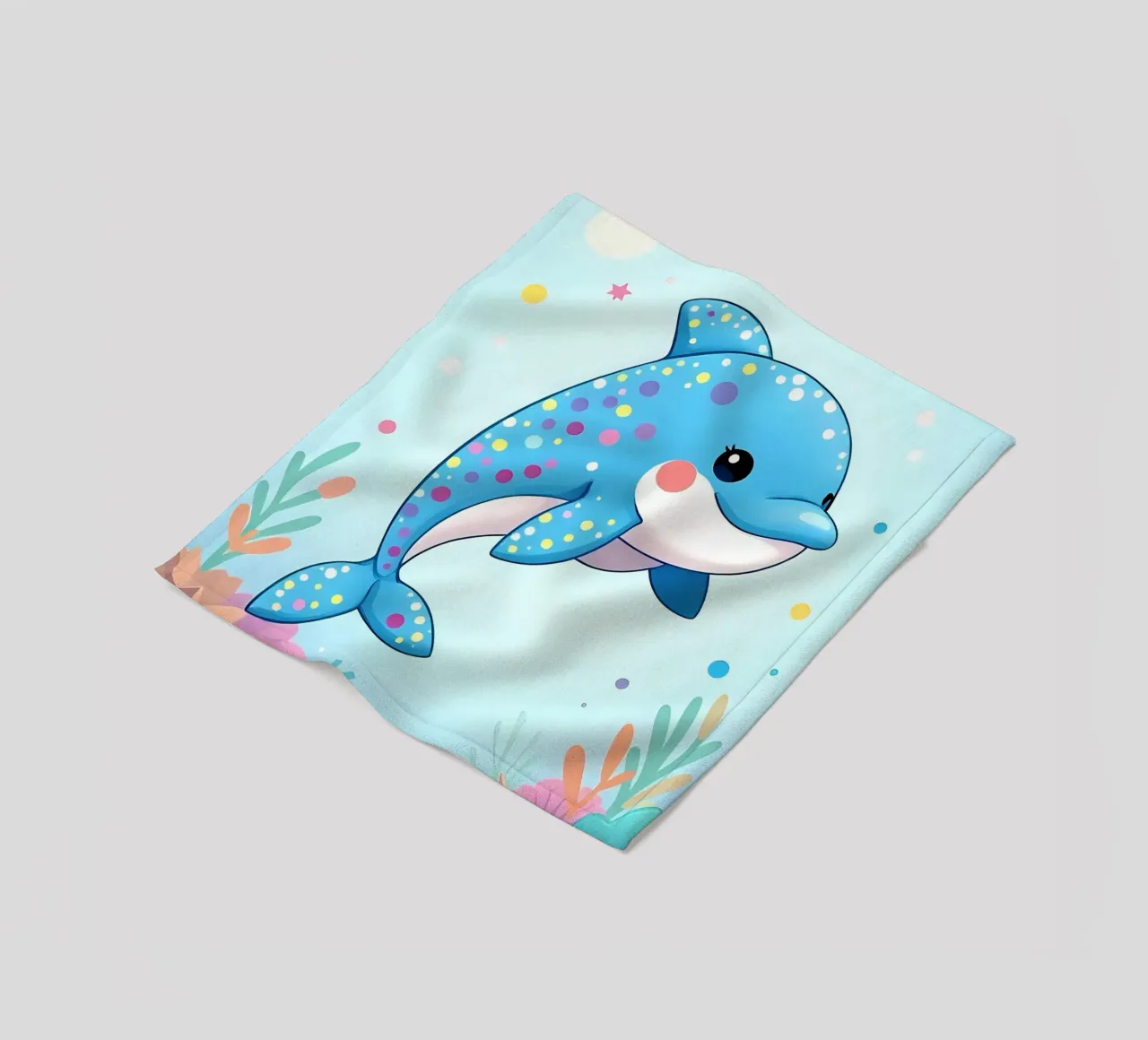 Delphin_3 coperta in pile da Tierisch bunt by LK