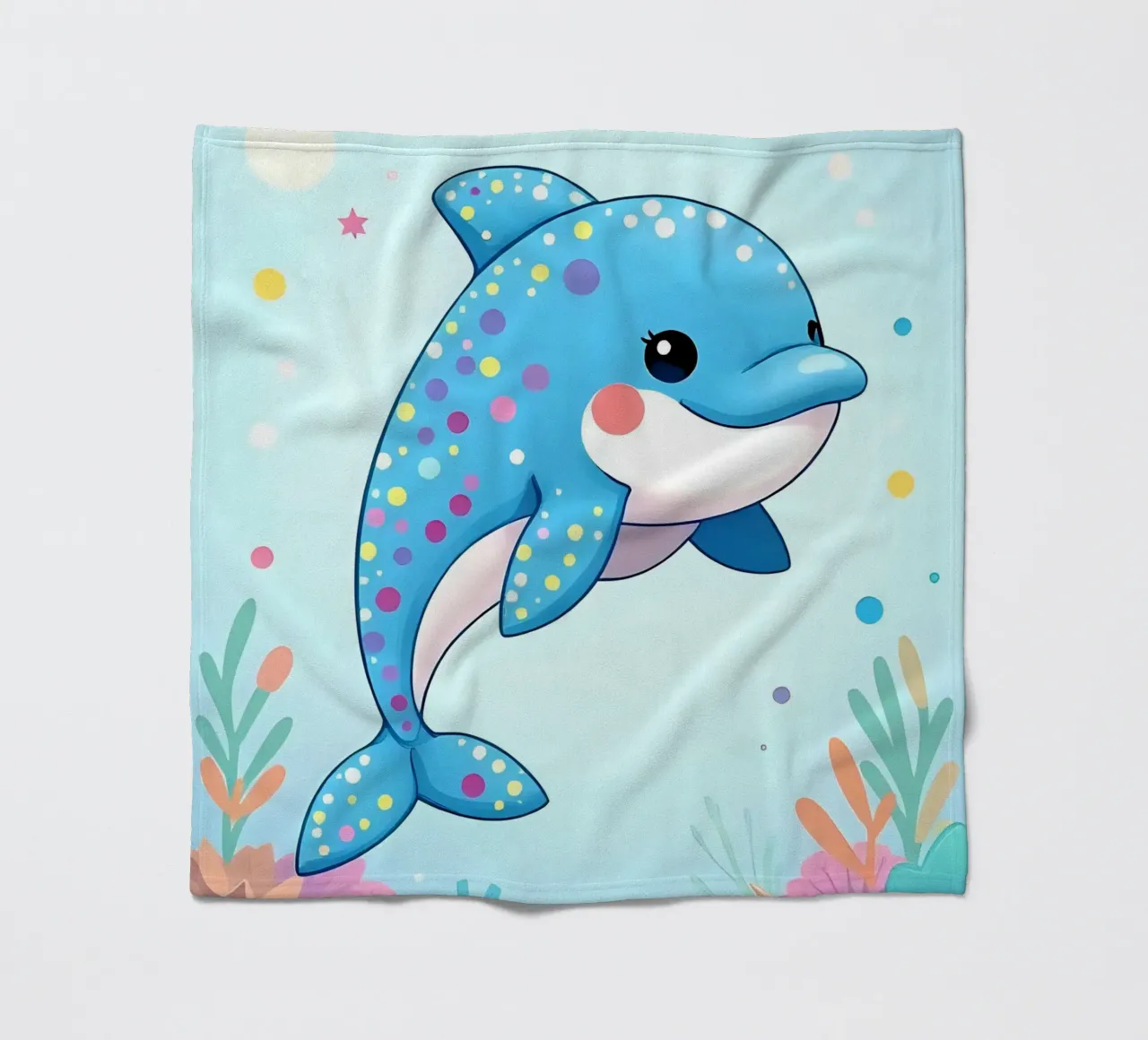 Delphin_3 coperta in pile da Tierisch bunt by LK