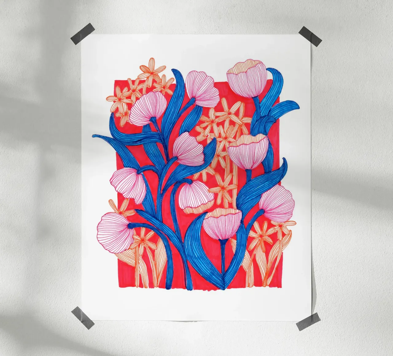 Bella in rosa poster con telaio in alluminio da Pictufy Sun & Spirit