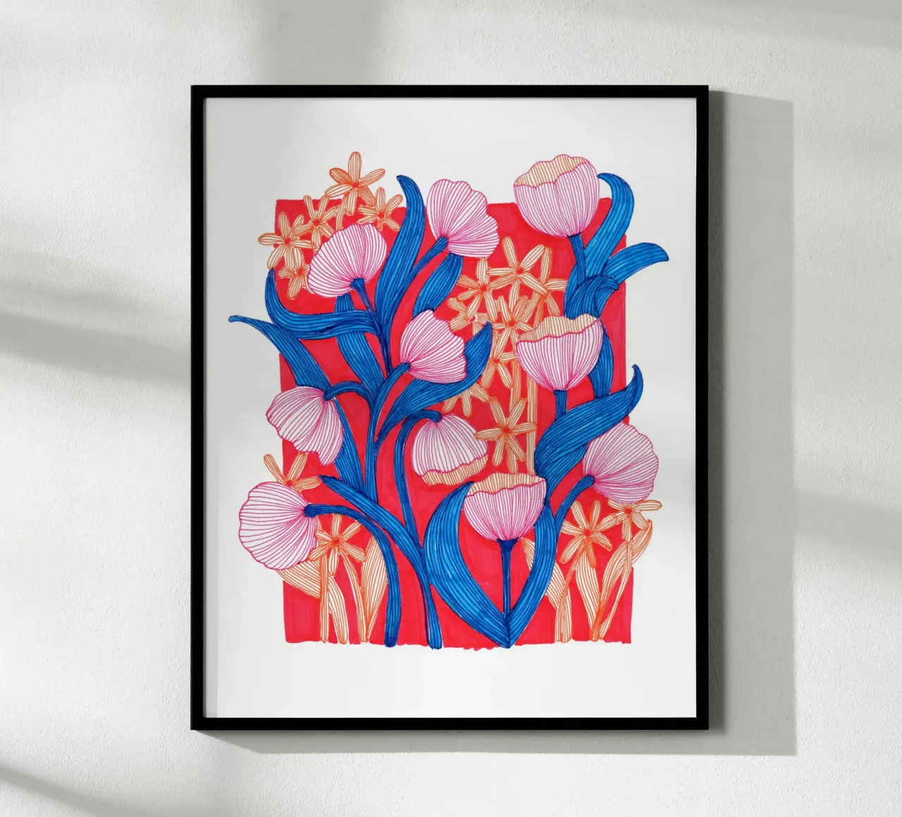Bella in rosa poster con telaio in alluminio da Pictufy Sun & Spirit