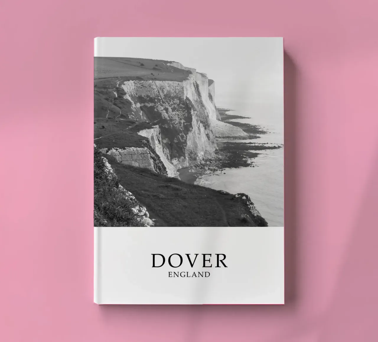 White Cliffs of Dover England Scene Greyscale notebook by Charnwood Prints