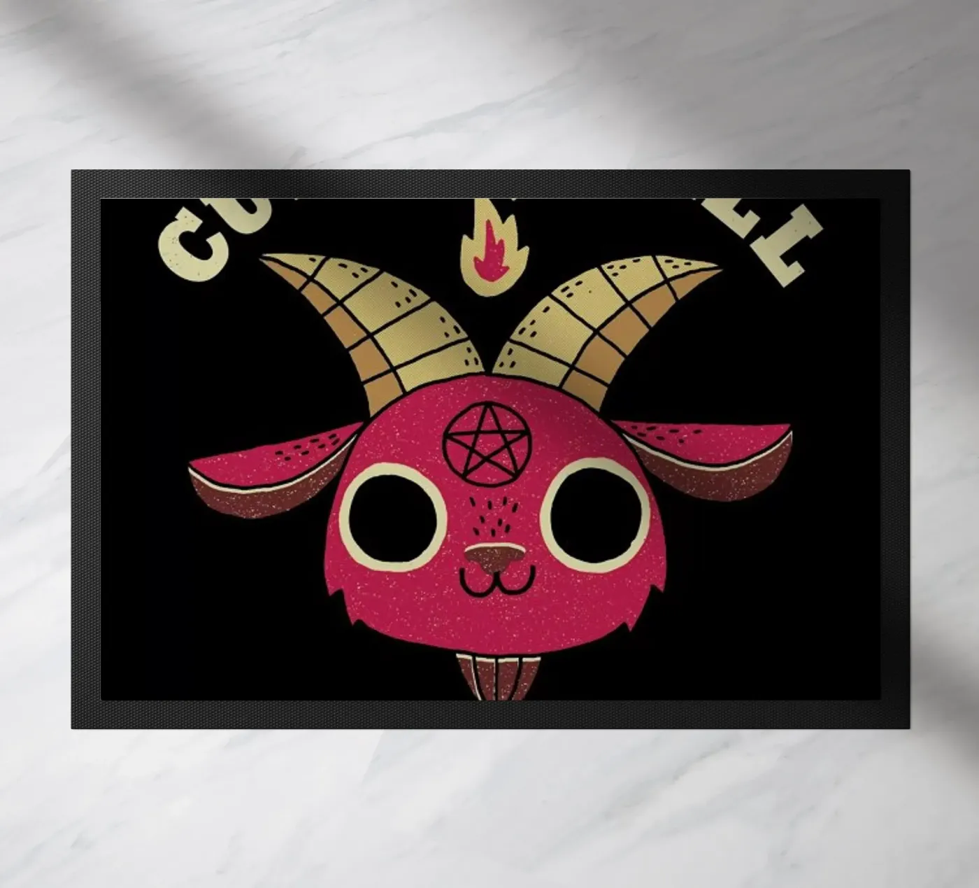 Cute As Hell doormat by DinoMike