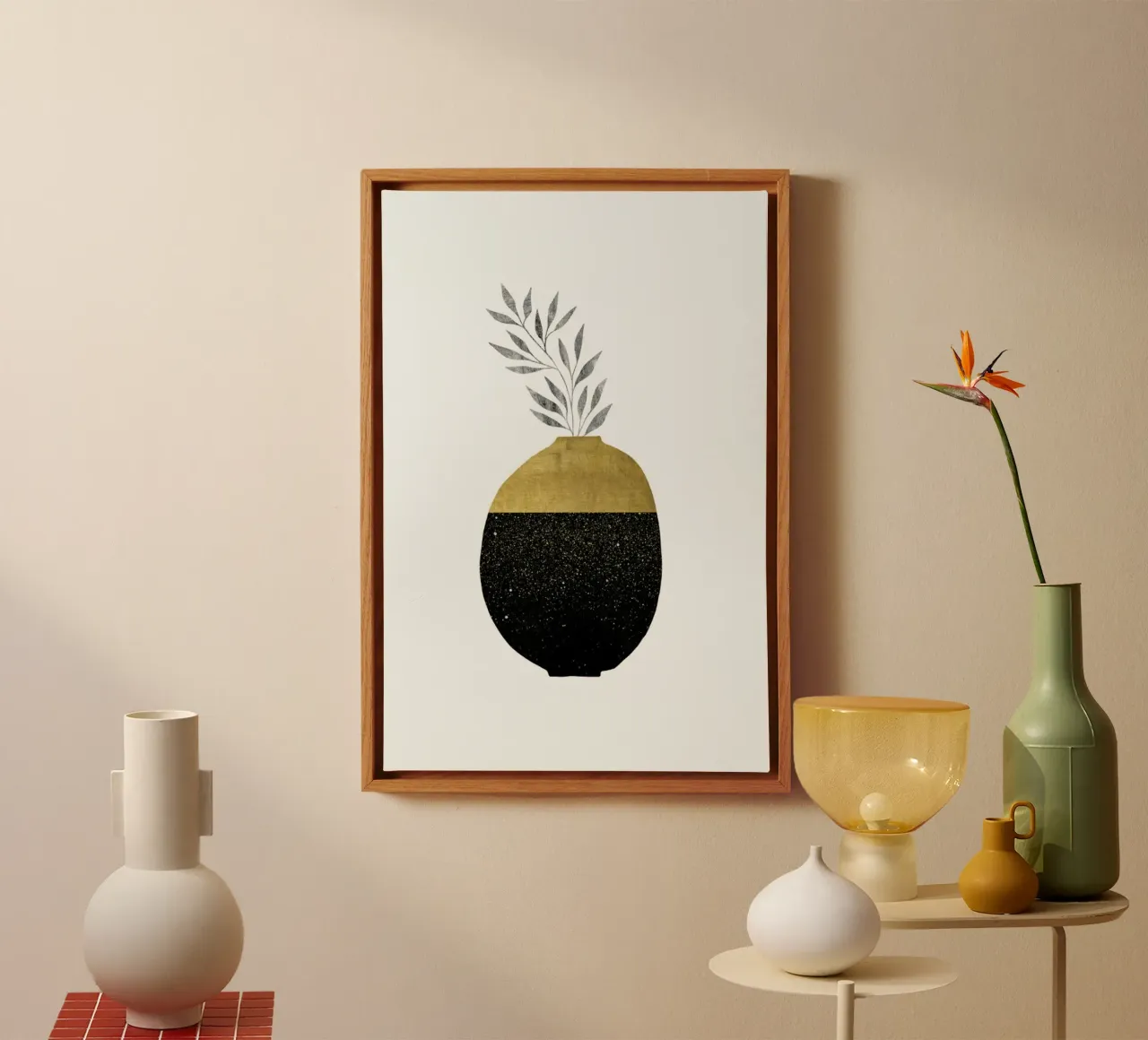 Urban Vases No. 5 canvas with Floater frame by typealive