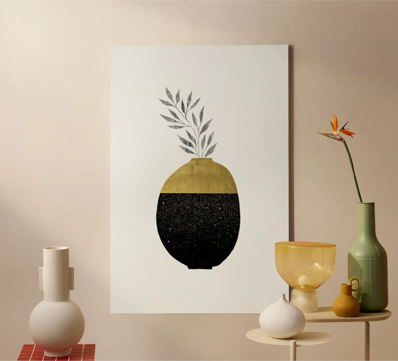 Urban Vases No. 5 canvas with Floater frame by typealive