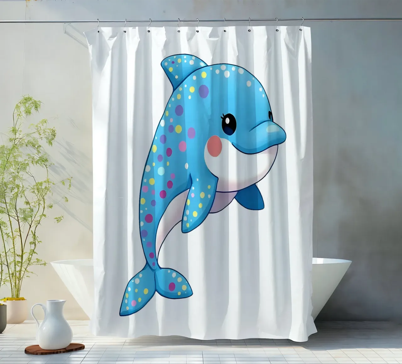 Delphin_3a tenda da doccia da Tierisch bunt by LK