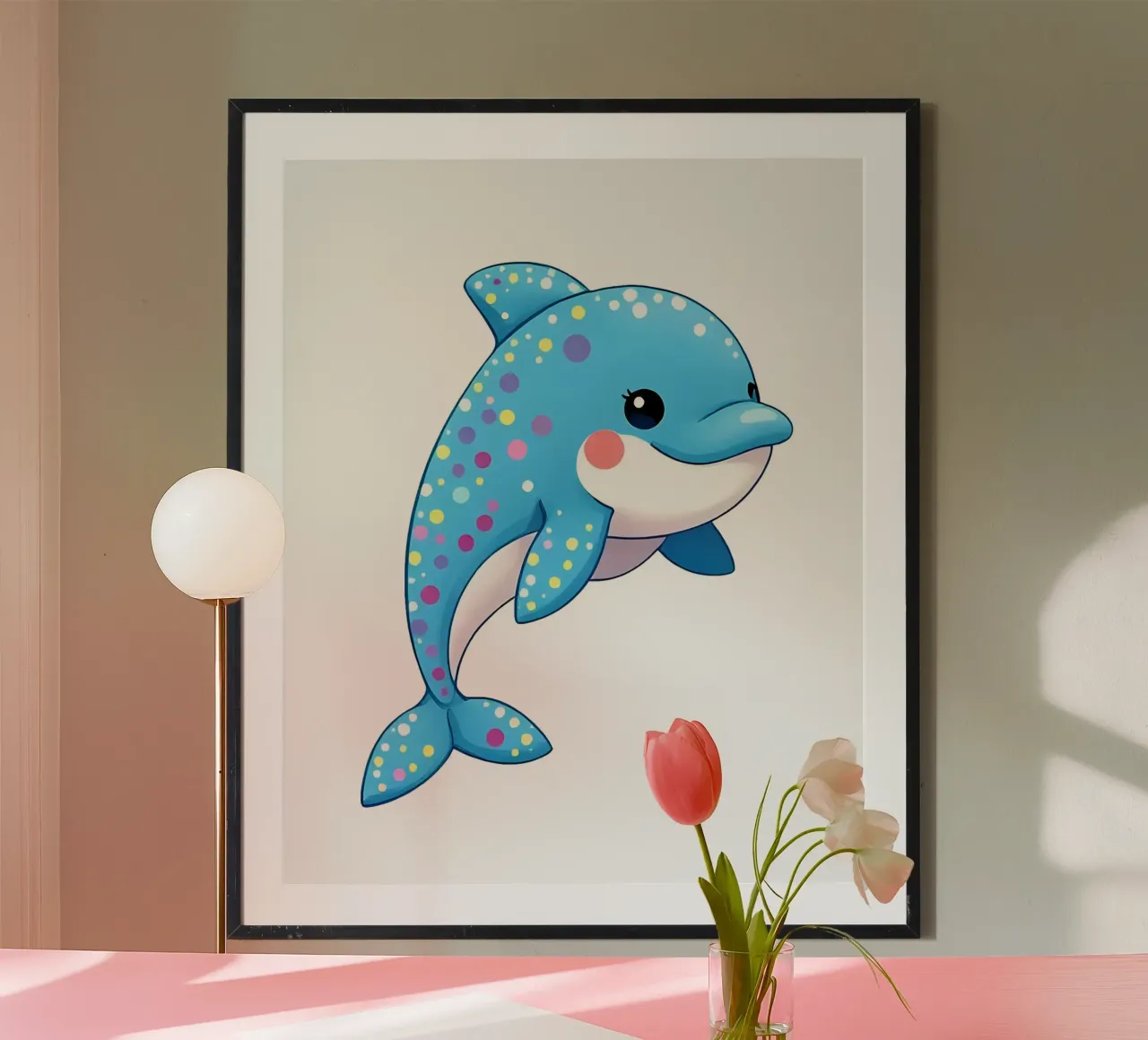 Delphin_3a carta hahnemühle da Tierisch bunt by LK