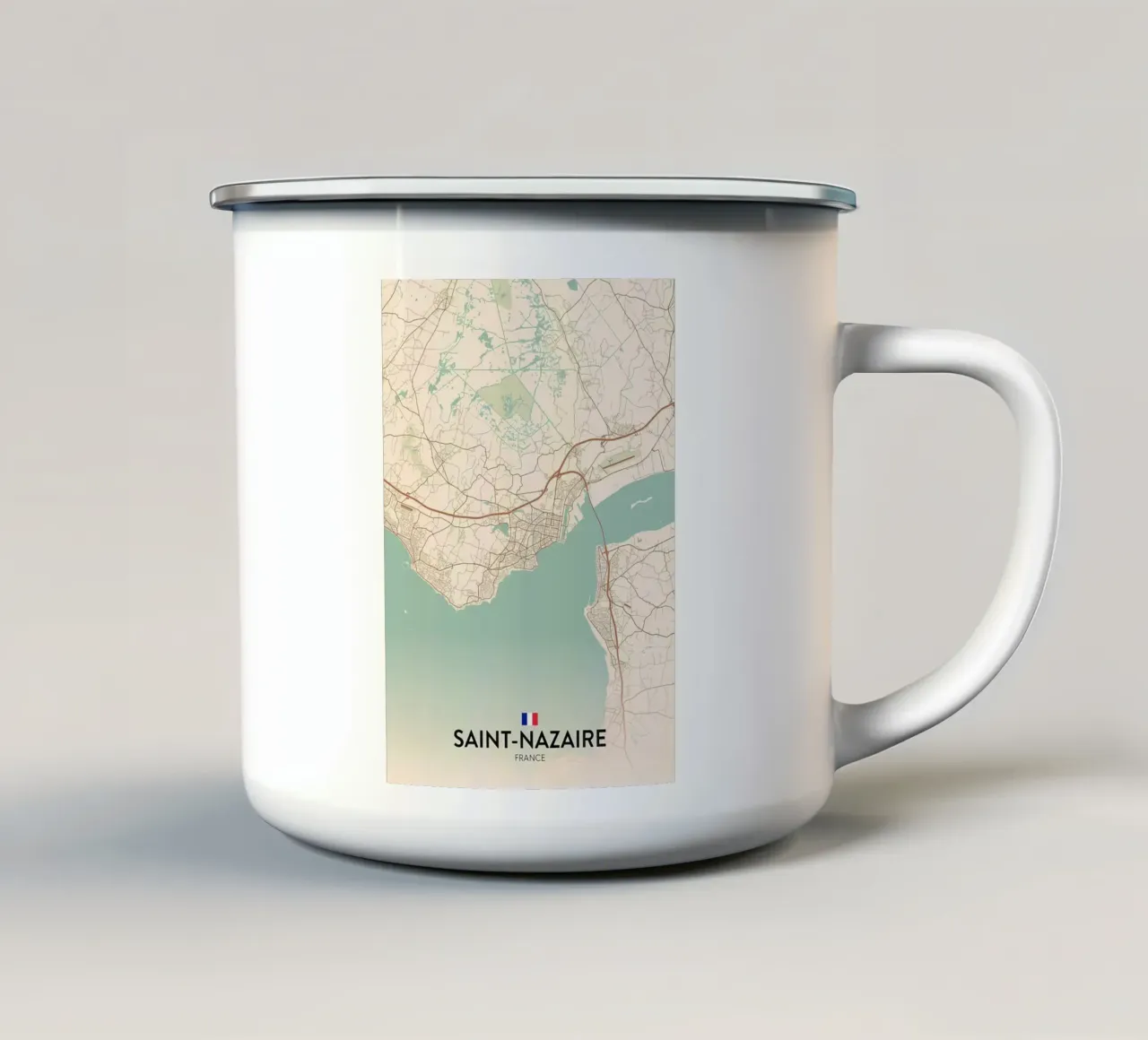 Saint Nazaire FR taza de esmalte de Jacob W MICKELSON