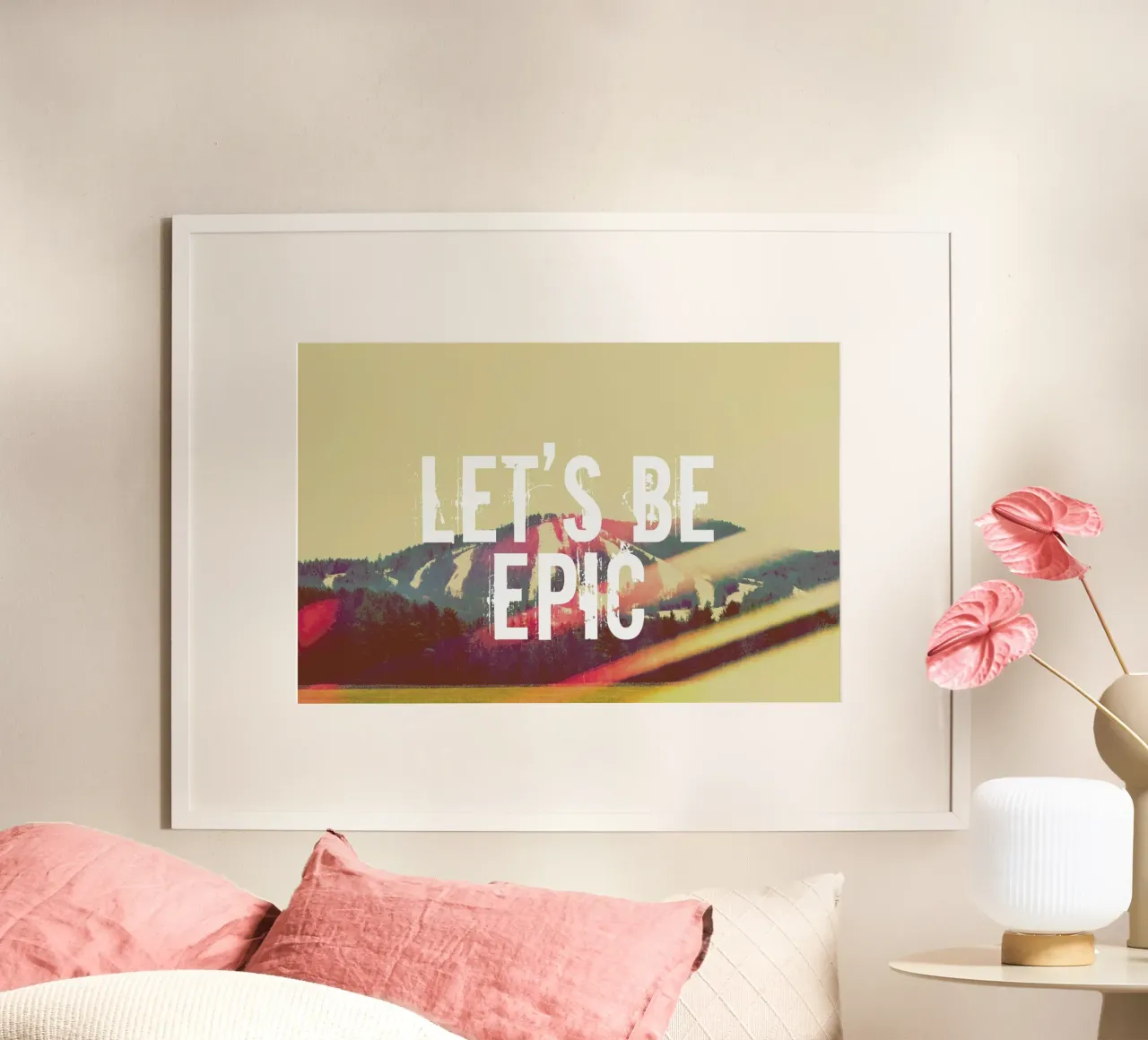 Let's Be Epic poster con telaio in alluminio da Vintage Skies