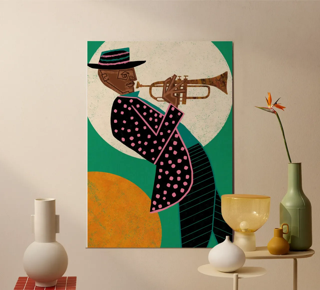 RAGAZZO MUSICISTA I poster con telaio in legno da Pictufy Sun & Spirit