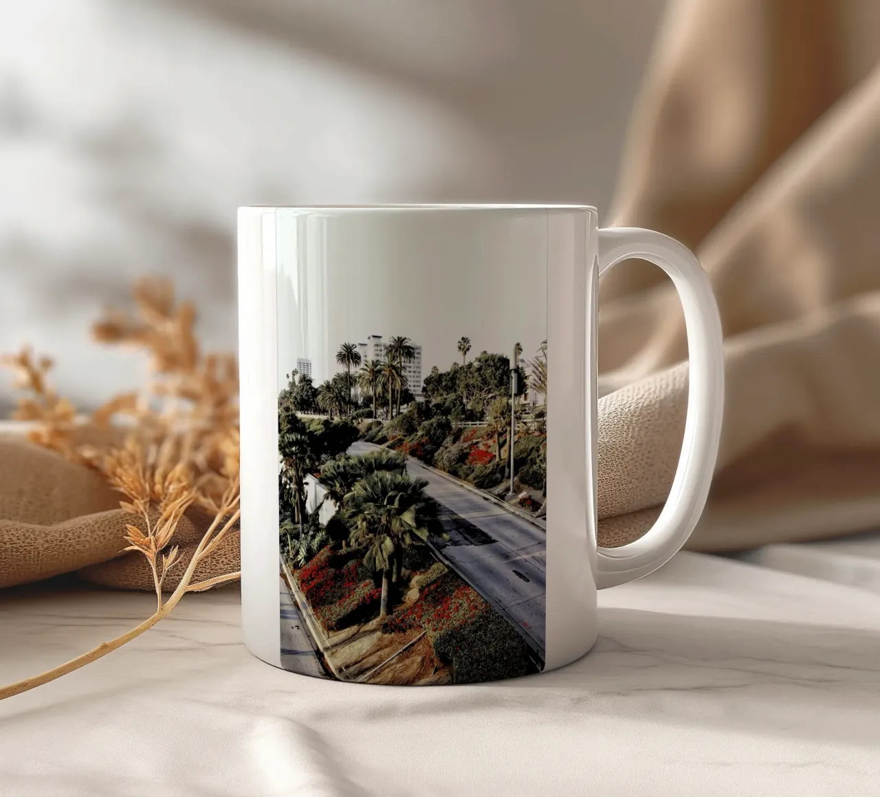 Santa Monica Red ceramic mug by In Full Color