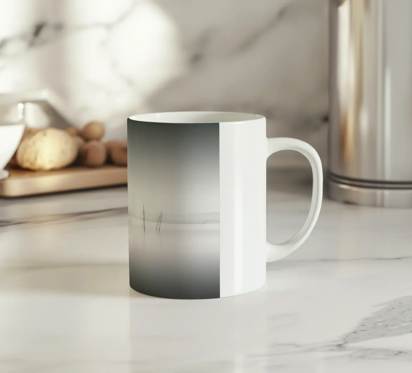 Biwa Study ceramic mug by Michael J. Reibert