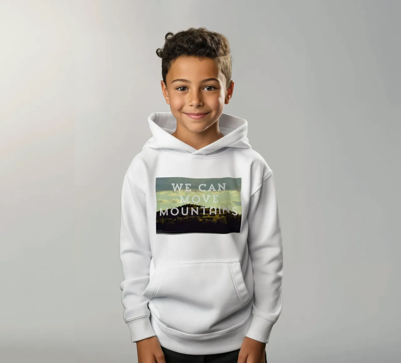 We Can Move Mountains felpa bambino con cappuccio da Vintage Skies