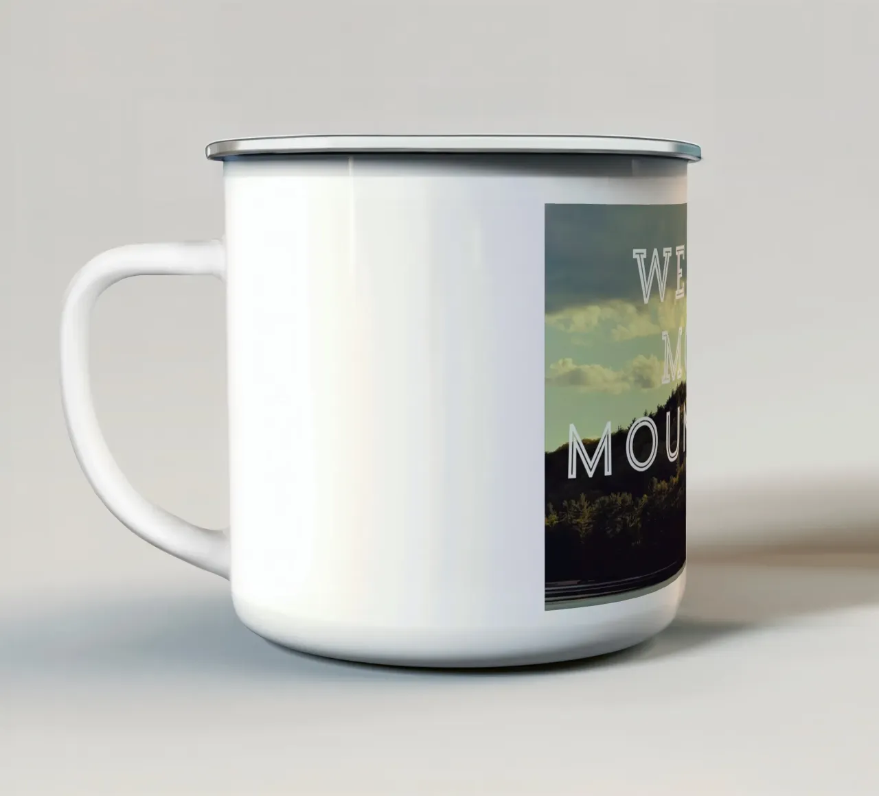We Can Move Mountains tazza in smalto da Vintage Skies