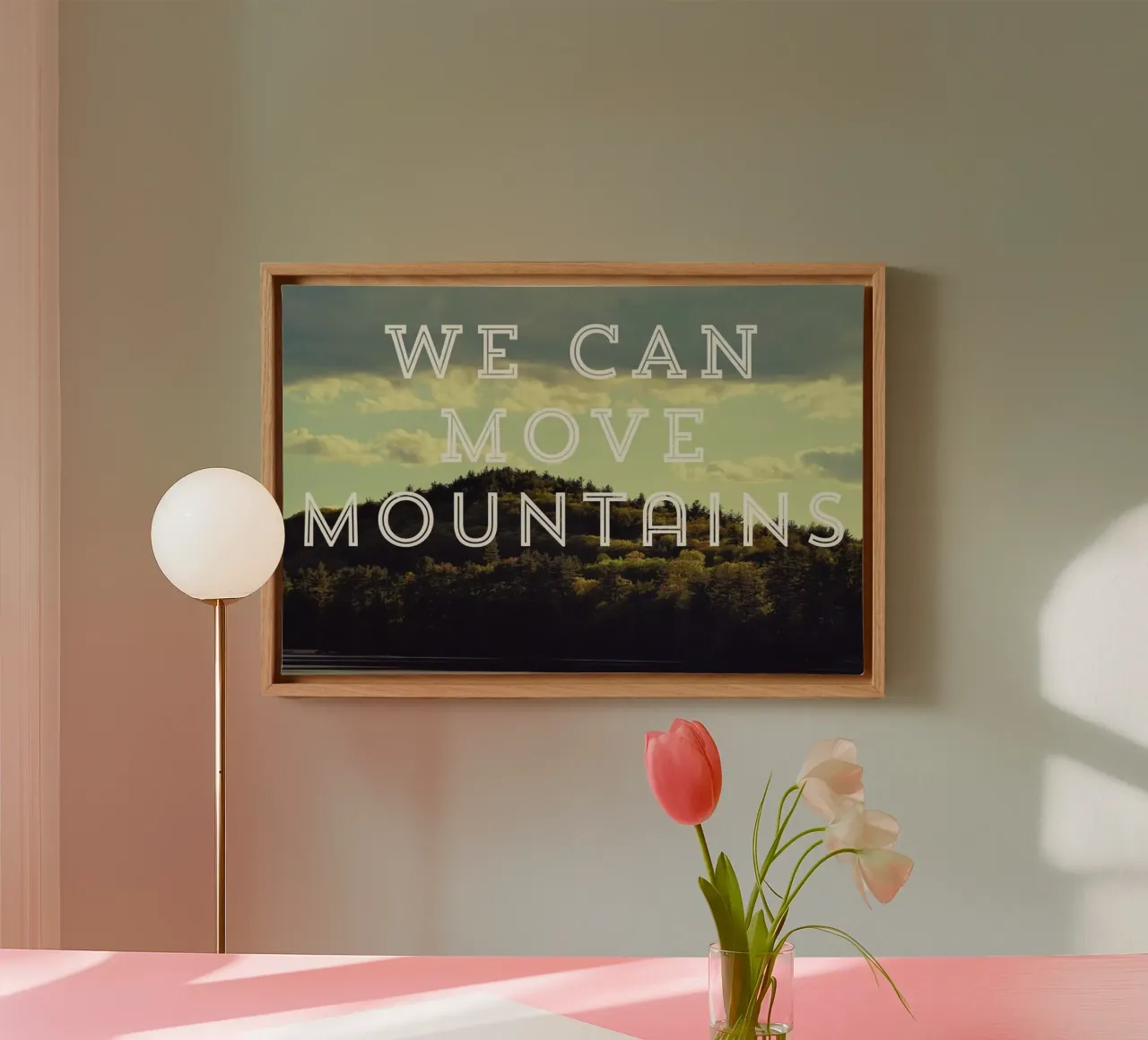 We Can Move Mountains tela con Cornice a cassetta da Vintage Skies