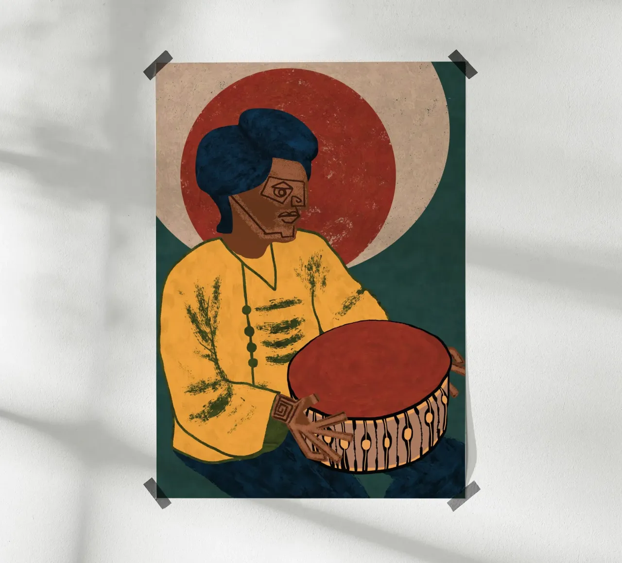 GUY MUSICISTA X poster con telaio in alluminio da Pictufy Sun & Spirit
