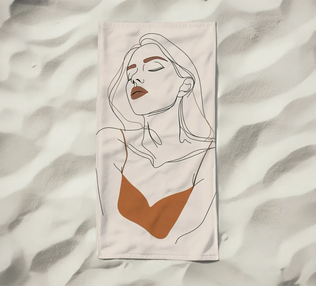 Disegno a linee dei sogni delle donne telo mare da Carinaprint