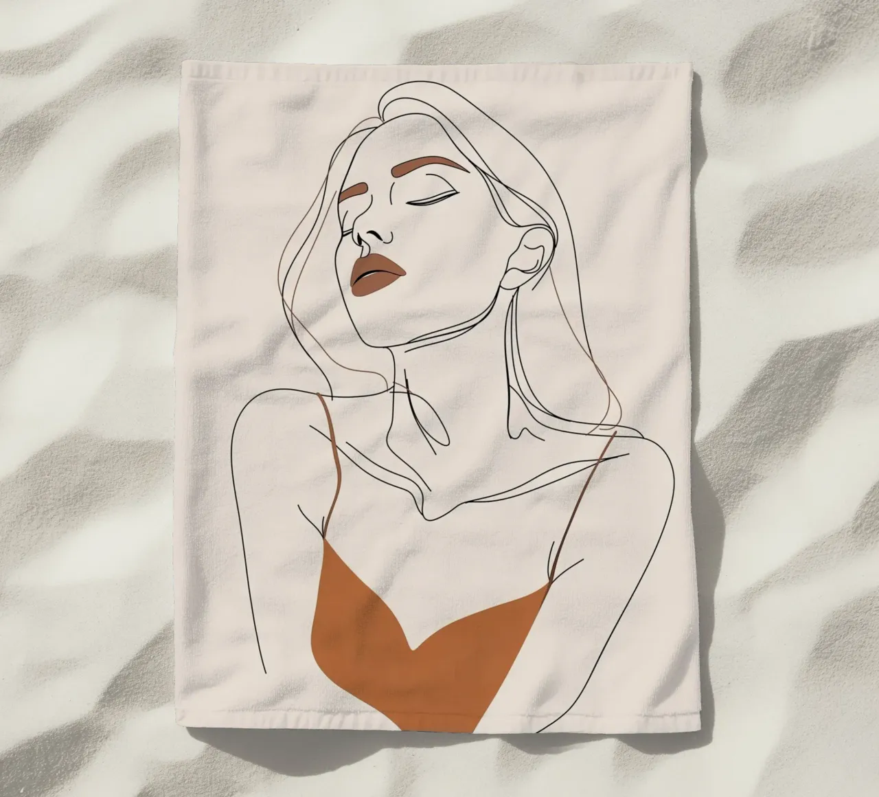Disegno a linee dei sogni delle donne telo mare da Carinaprint