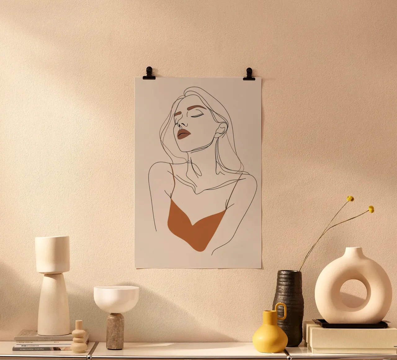 Disegno a linee dei sogni delle donne carta hahnemühle da Carinaprint