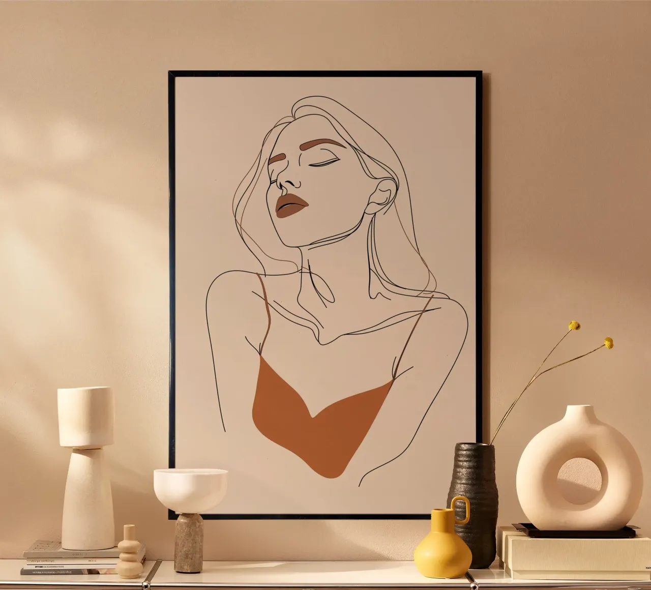 Disegno a linee dei sogni delle donne carta hahnemühle da Carinaprint