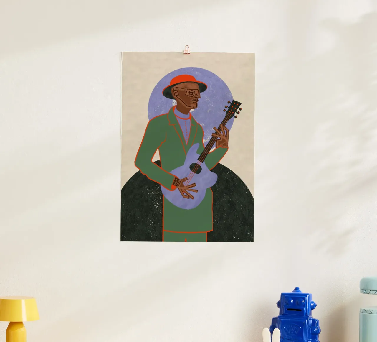 MUSICISTA XII poster con telaio in alluminio da Pictufy Sun & Spirit