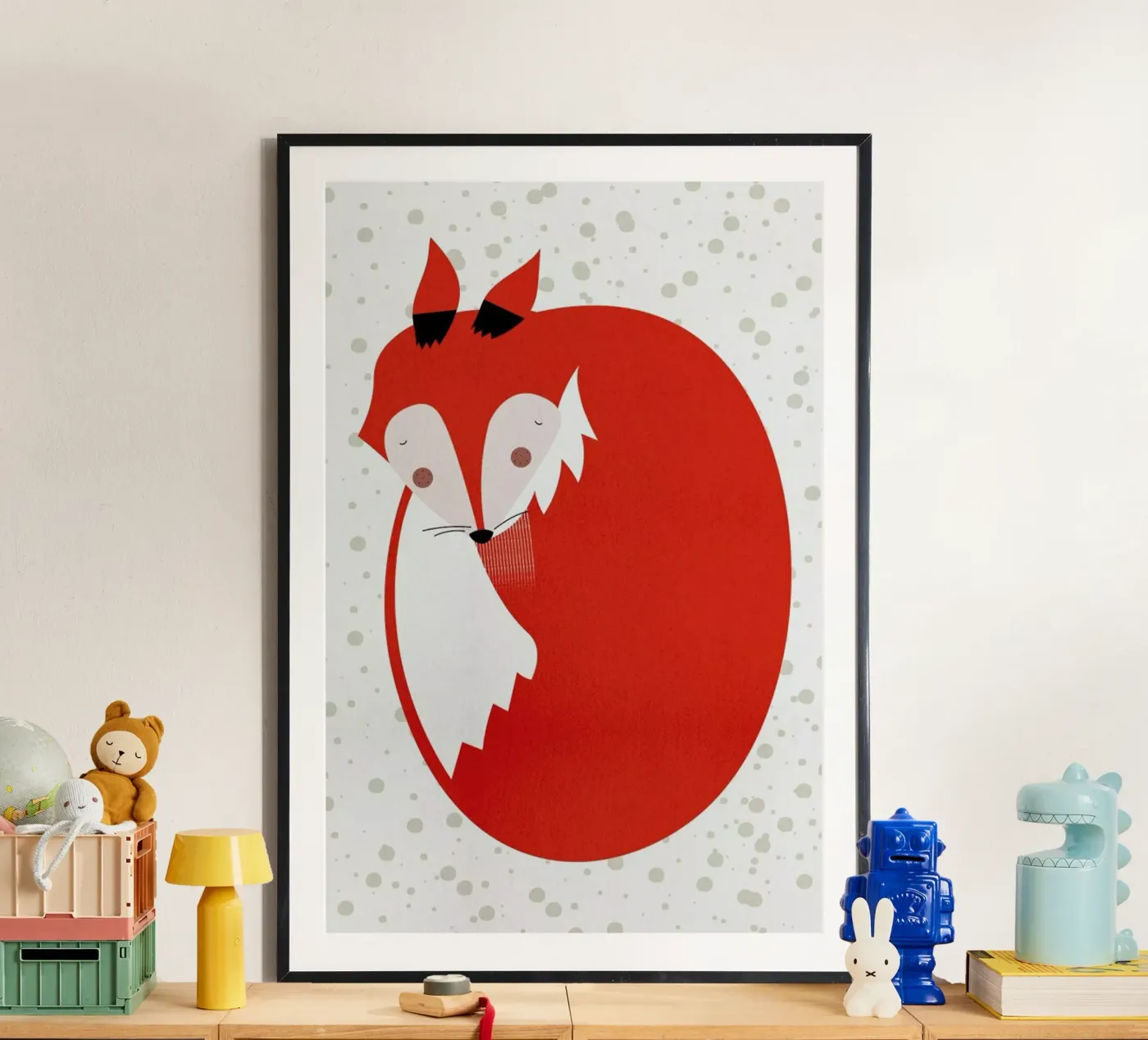 Sleepy Fox poster by Little Flourishes