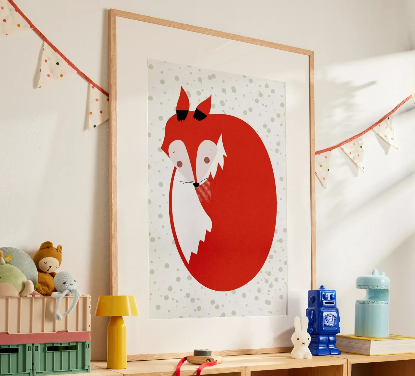 Sleepy Fox poster by Little Flourishes