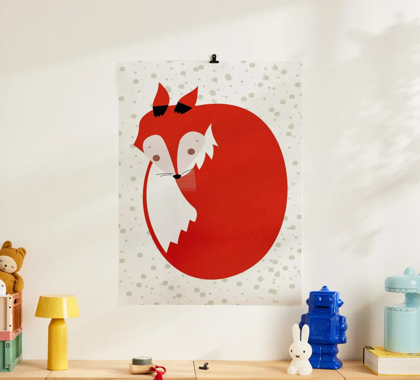 Sleepy Fox poster by Little Flourishes