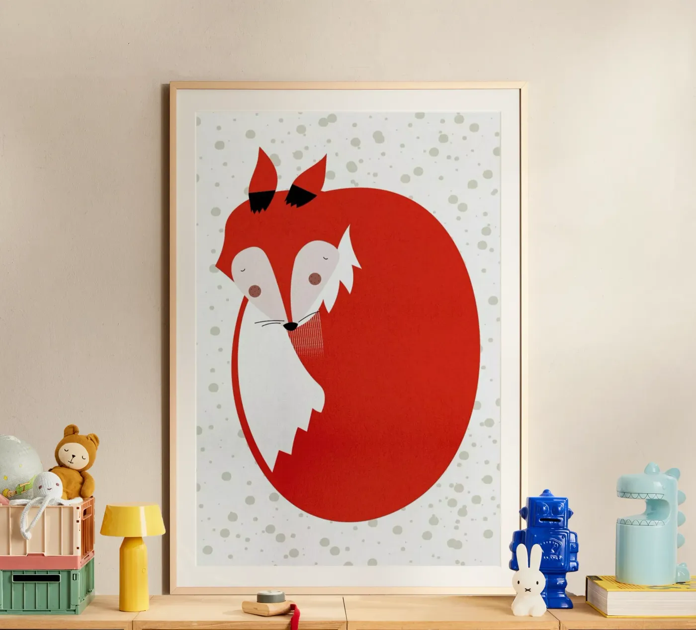 Sleepy Fox poster by Little Flourishes