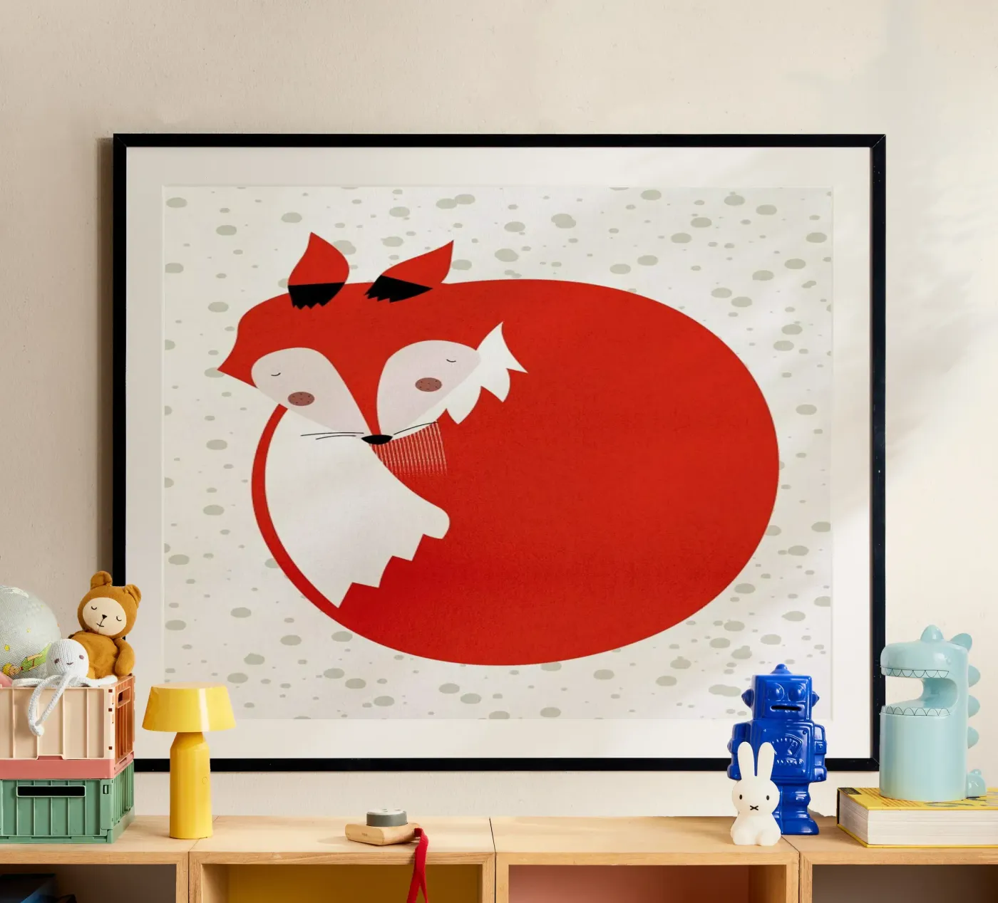Sleepy Fox poster by Little Flourishes