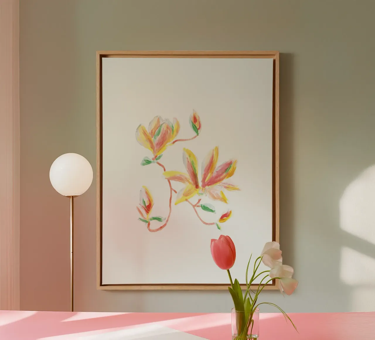 Blossom flowers tela con Cornice a cassetta da Femke Zwaan