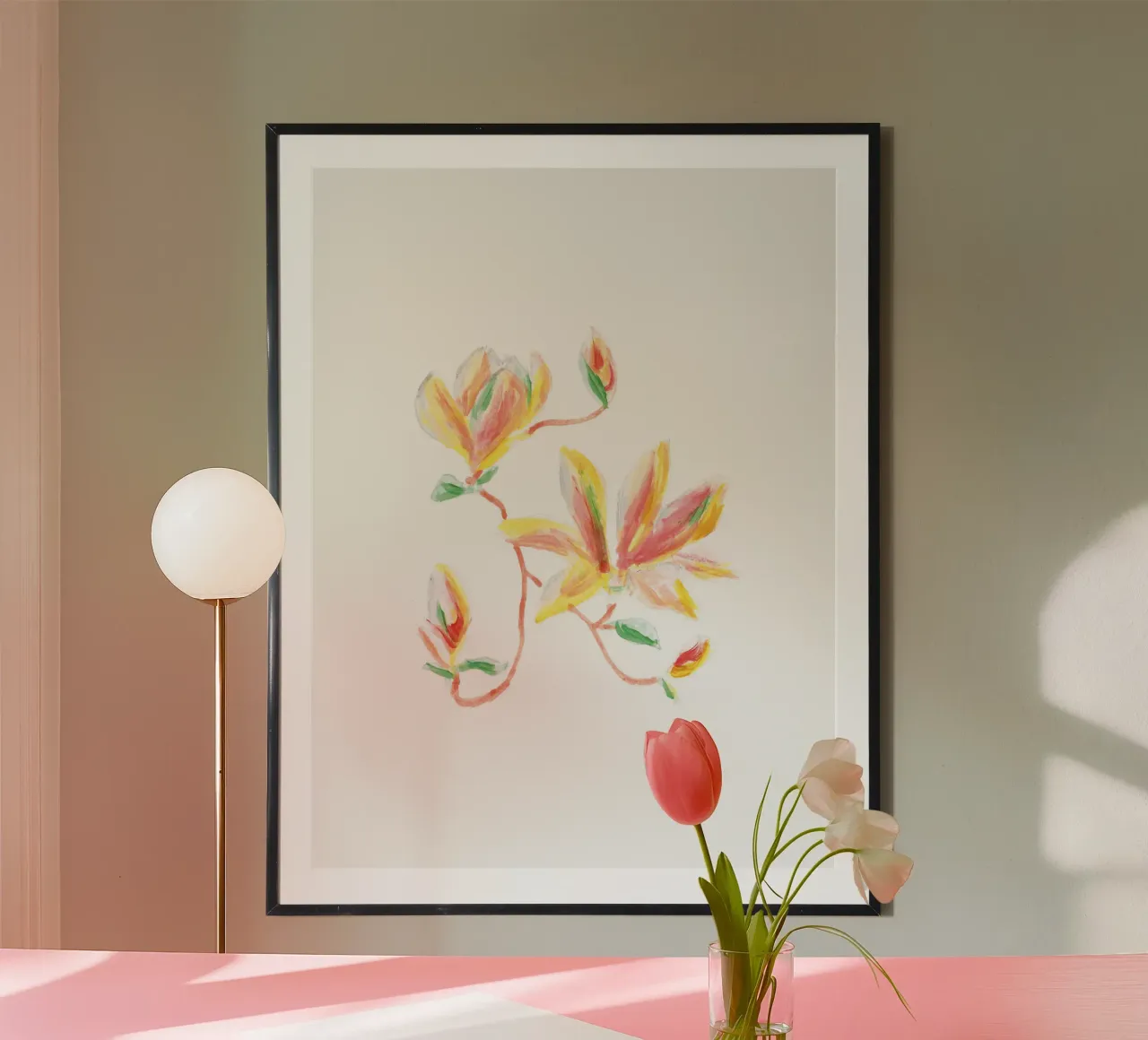Blossom flowers poster con telaio in alluminio da Femke Zwaan