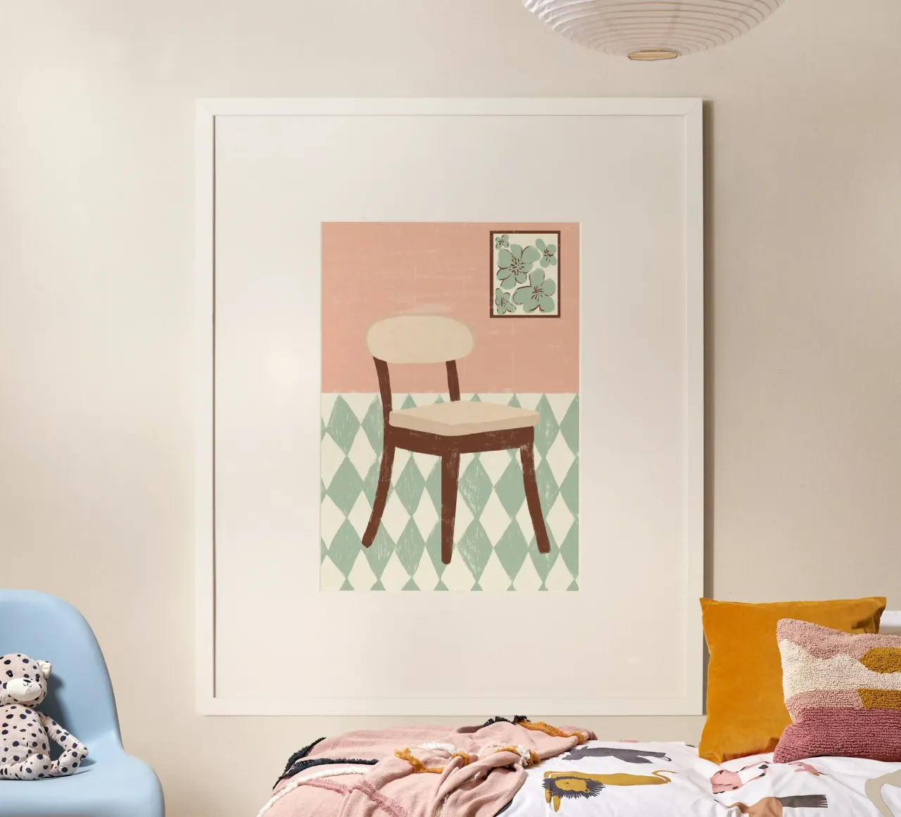 GREEN HARMONIA poster with wooden frame by Pictufy Sun & Spirit